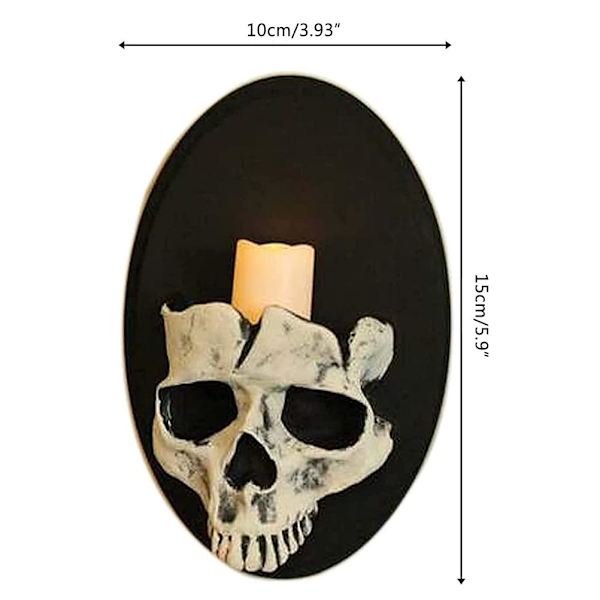 Väggmonterad ljusstake skräck skelett ljusstake för Halloween fest dekoration[C]