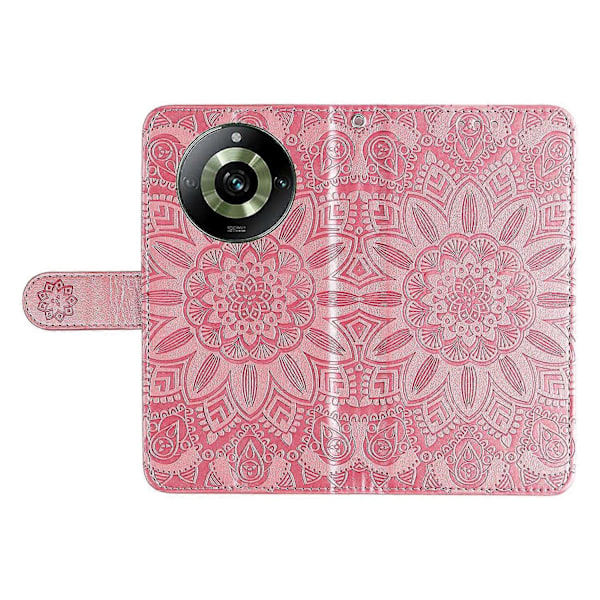 Läderplånboksfodral med solrosmönster för Realme 11 Pro 5G/11 Pro+ 5G - Skyddande Flip-fodral med stativ Multicolor, Pink Style E