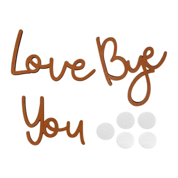Love You Bye Træskilt Gave Dekorativ Vægdekoration til Hjem Soveværelse Gang (C)