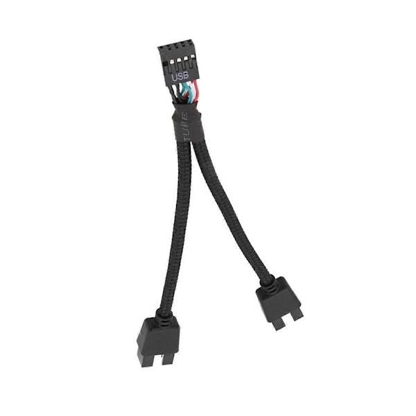 2 st USB-förlängningskablar för moderkort 9-stifts 1 hona till 2 hanar Y-delare Audio HD-förlängningskabel för PC-DIY