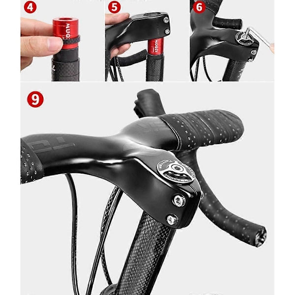 Förlängare för gaffelstam Cykelstyre Stamförlängare Aluminiumlegering Kolfiber Gaffelstyrrör Dold Adapter (C) Red