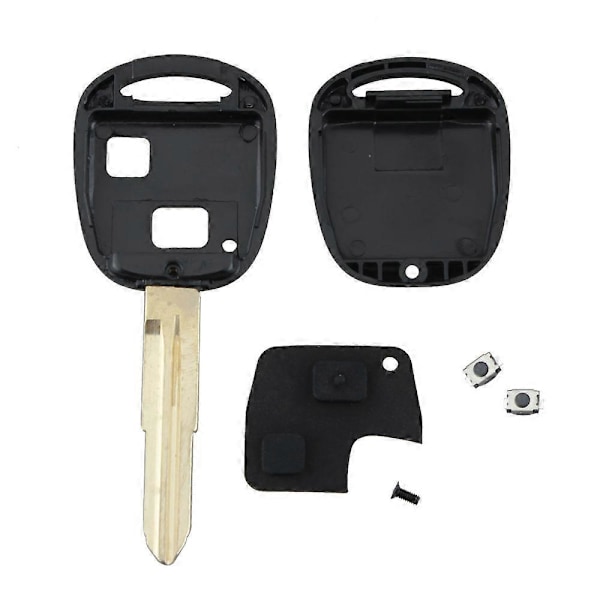 Högkvalitativt bilnyckelreparationskit för Toyota Yaris - 2-knapps fjärrnyckelskal med slitstark gummiplatta, ABS-material - Enkel DIY-byte av mikrobrytare