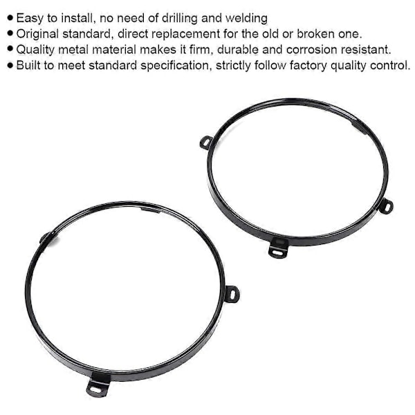 2st 7in Strålkastar Monteringsfäste Ring Lamphållare Passar för Jeep Wrangler TJ 07-18 (FCC)