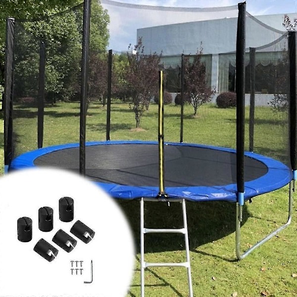 Trampolinstolpe Skydd G-formad Stolpe Skydd Trampolin Skal Stångskydd Med Skruv För Platt Stålplåt Övre Ring System (1 set med 6 st, svart)