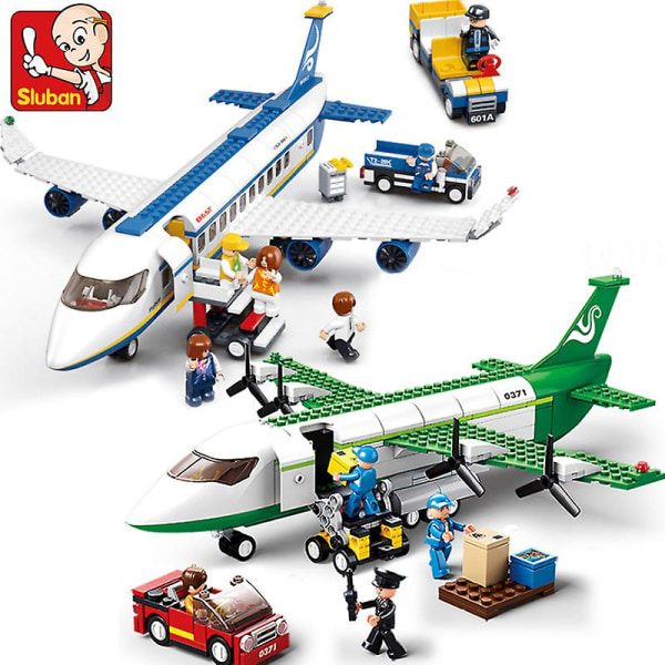 City Cargo Flygplan Flygplan Förvaring Flygplats Airbus Flygplan Avion Tekniska Kreativa Pedagogiska Leksaker För Barn| | - 383pcs no box