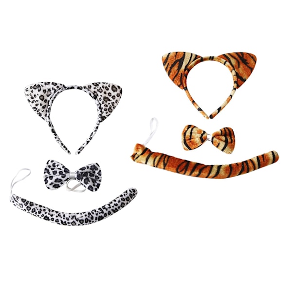 Halloween Dyreører Hårbånd Sløjfehale Tiger Dyre Cosplay Tilbehør