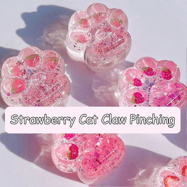 Kawaii Katttass-Squeezeleksak Mjuk Realistisk Gelé Glittrande Katteklor Leksaker