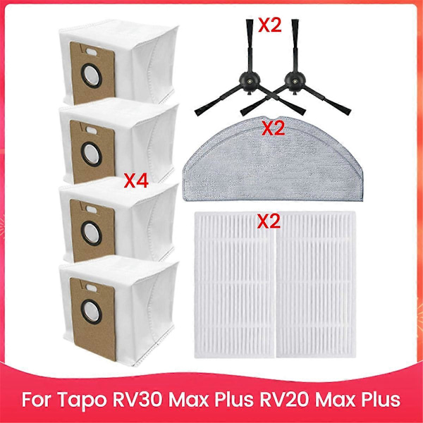 För Tapo RV30 RV20 Max Plus Sidoborste Filter Moppduk Dammpåsar (C)