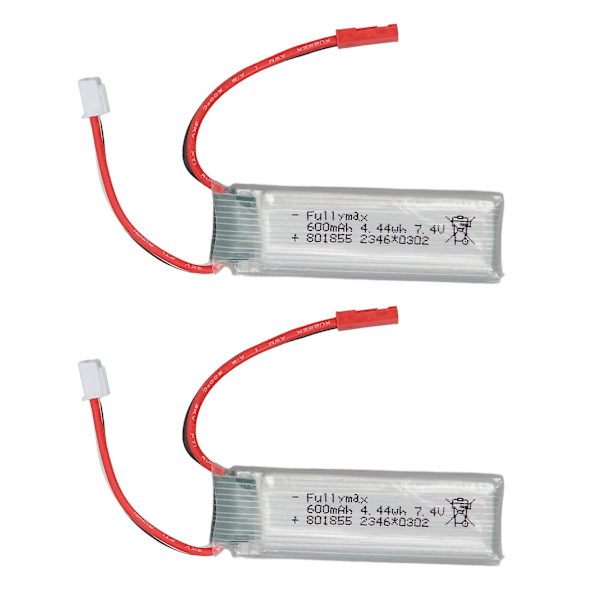 2 stk. RC Flyvemaskine Lithium Batteri 7.4v 600mah RC Flyvemaskine Udskiftningsbatterier til WLtoys XK A280 RC Flyvemaskine