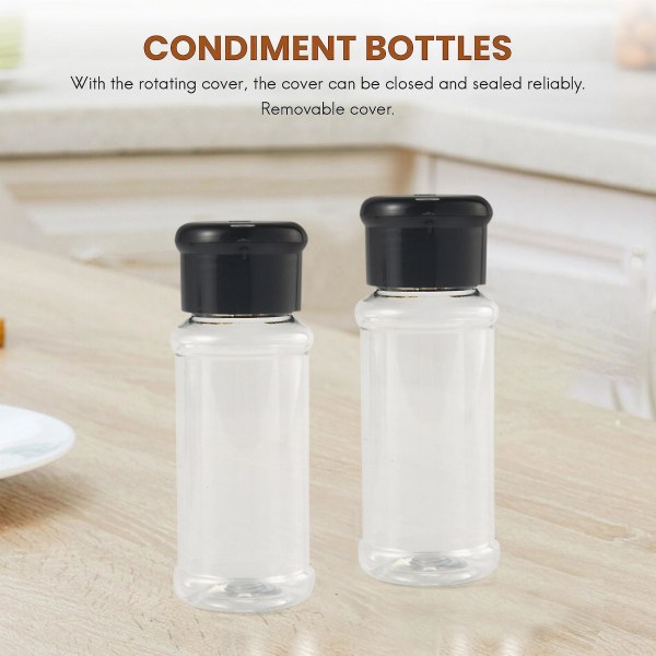 20 stk/sett 100ml Krydder Salt Pepper Shaker Svart Krydderkrukke Pepperflaske Grillkrydder Xinmu[C]