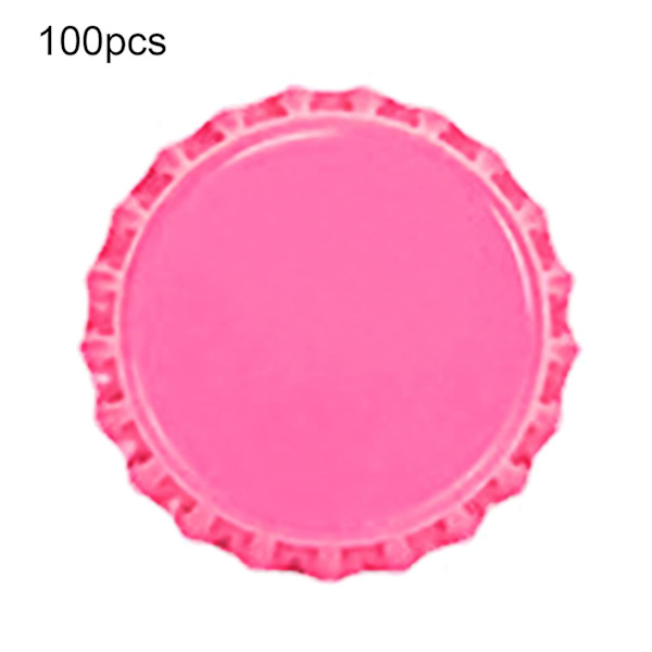 100 st Flaskkorkar Robust Konstruktion Anti-deformering Tennplåt Mini Öl Drycker Korkar För Hem[C] Pink