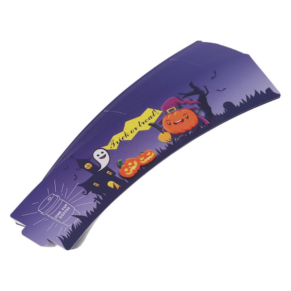 50 st Mugghållare i Papp, Engångs, Varm Dryckshållare för Halloween Jul Choklad Kalla Drycker Lila[C]