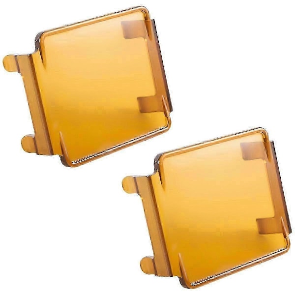 2 stk. 3-tommers gule LED-poddeksler, firkantede LED-lysbardeksler, LED-kubedeksler, beskyttende polykarbon (C)