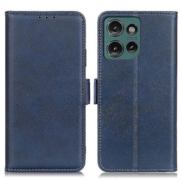 Mobilfodral för Motorola Edge 50 Neo 5G - Stativ, Ko-Läderstruktur, PU-Läder, Svart Multicolor Blue
