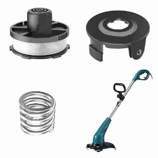 För Makita Akkusense DUR181Z / DUR181RF / DUR181 Gräsklippare 1 Spole Trådrulle+1 Spolelock+1 Fjäder (HYYC)