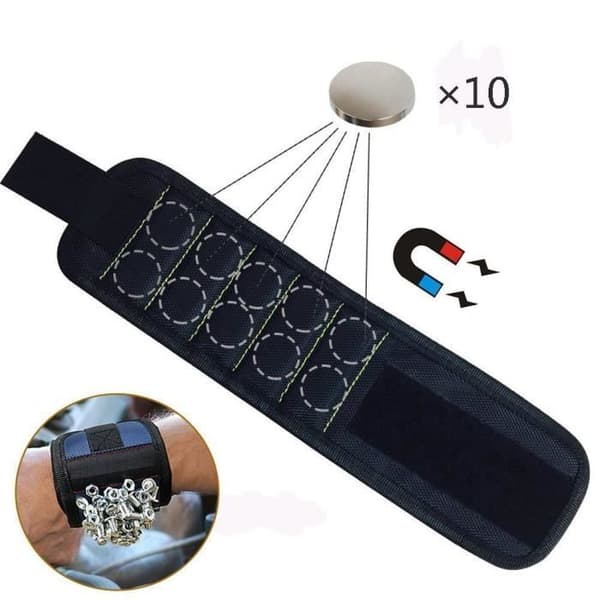 Magnetarmbånd - Stærk magnet - Gør-det-selv - 10 magneter - 100% polyester - Herre[YJD]
