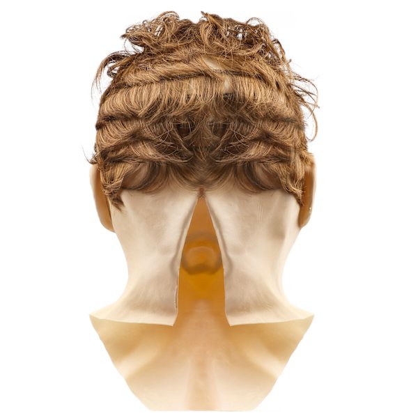 Halloween Latex Ung Man Mask Huvudbonad för Maskerad Halloween Huvudbonad Rekvisita[C]
