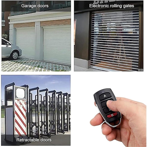 4 st Universal Duplicering Fjärrkontroll för Garageport, Fjärrkontroll för Grindar, Fjärrkontrollnyckel, Ersättning
