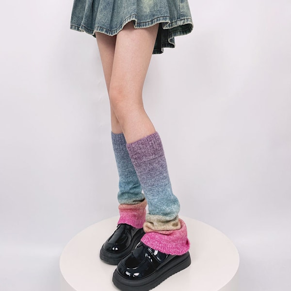 Lagerstrumpor Stickade Benskydd (Gradient Lila) (C)