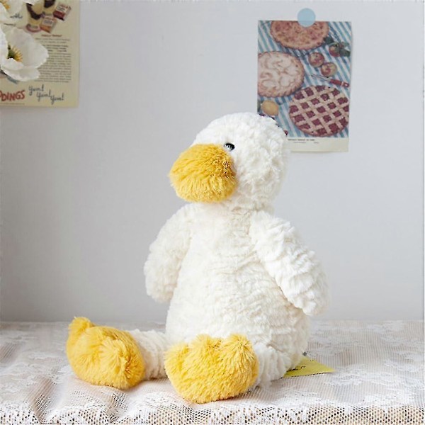 Sød Andeudstoppede Dyr, Blød Hvid Ande Plys Puder Kawaii Knusende Squishy Ande Plushie Legetøj Gave Til Børn Jul Valentinsdag