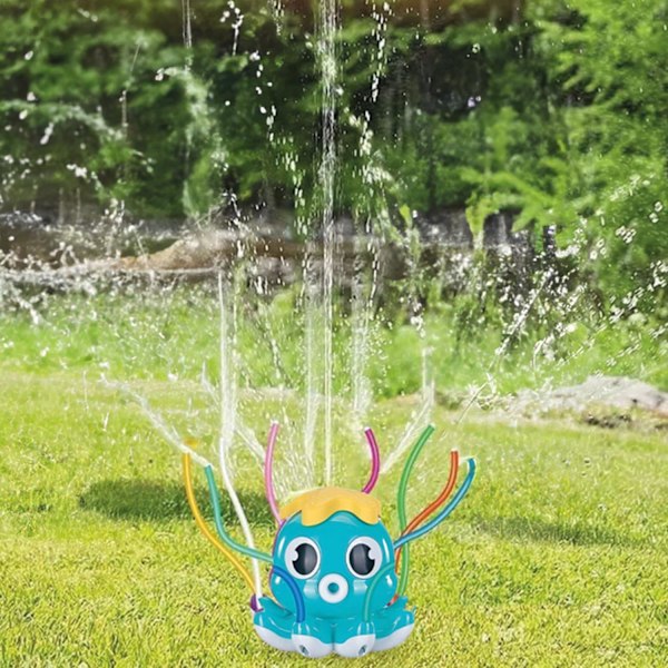 Turkos Sprinkler Bläckfisk | Vattenlek för Barn | Vattenstråle Bläckfisk | Enkel Installation | Rolig & Lekfull Vattenleksak | Utomhuslekar | (C)