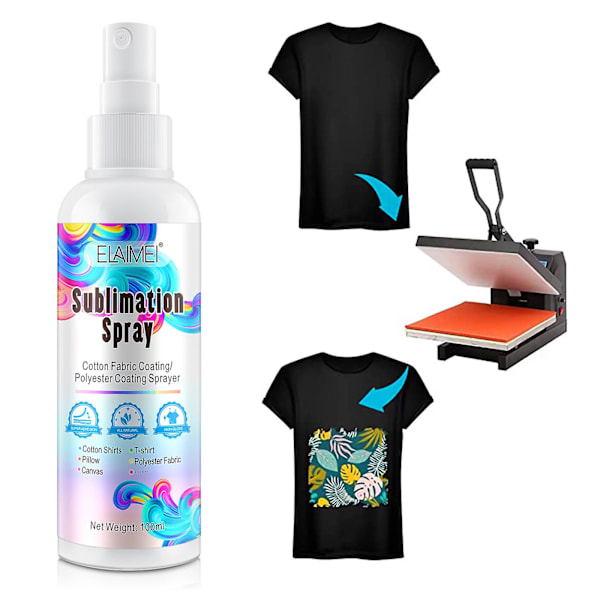 Sublimeringsspray for tekstiler - Egnet for bomulls-T-skjorter, polyester-musematter, papp, lerret, enkel sublimering og rask tørking - 100 ml