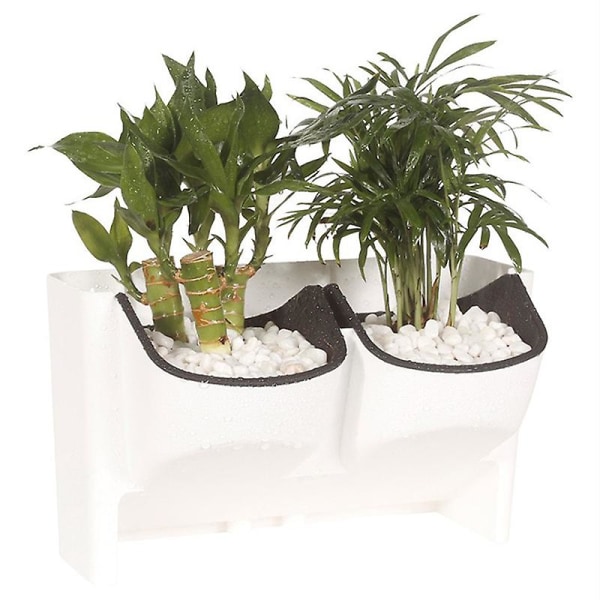 1 st självvattnande blomkruka, stapelbar vertikal planteringsvägg, hållbar [C] White