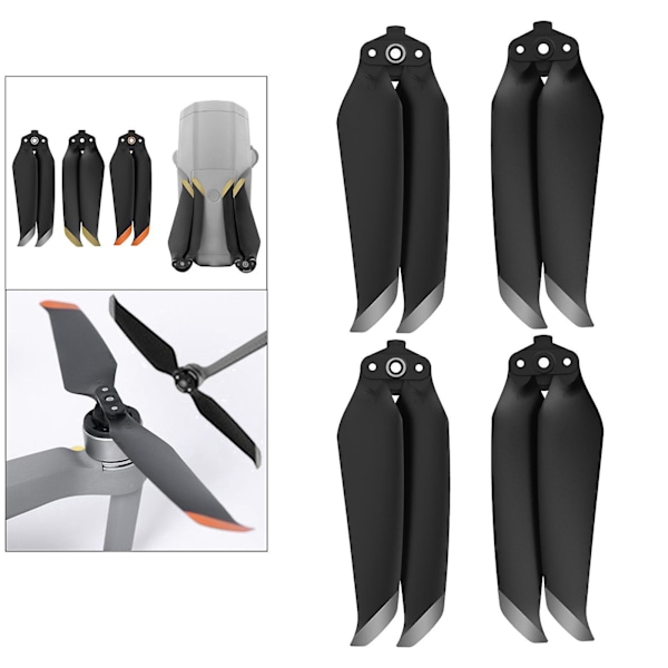 Lågbrus 7238F Propellrar för DJI Mavic Air 2S Drönare 2 Par Silver (C)