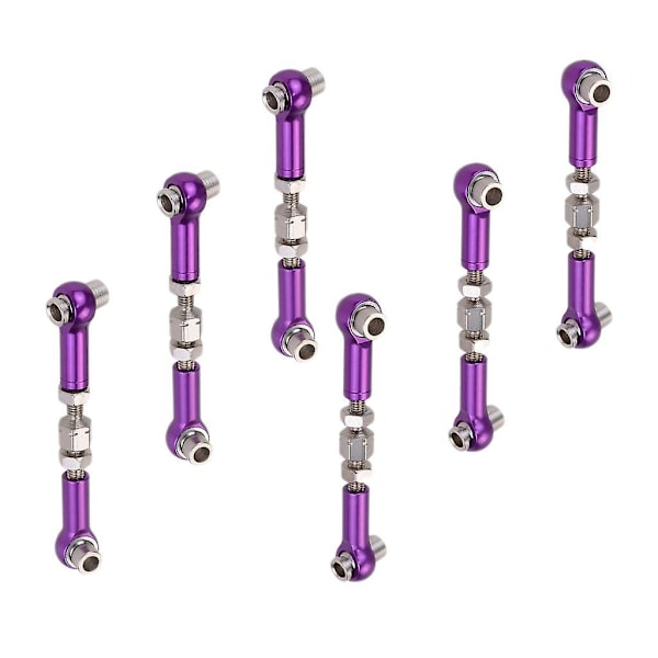 Justerbar Servo Linkage Drag Styrstag för 1/12 1/10 RC Bil Lila (C)