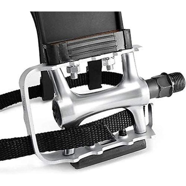 Cykepedaler med clips og stropper. Til spinning, motion, stationære og udendørs cykler, 9/16\" aksel. 2 stk.