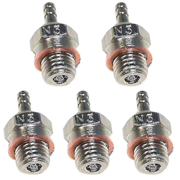 5x N3 Glödglödstift för 70117 1/10 1/8 RC Buggy Truck Vertex Nitro Motordelar