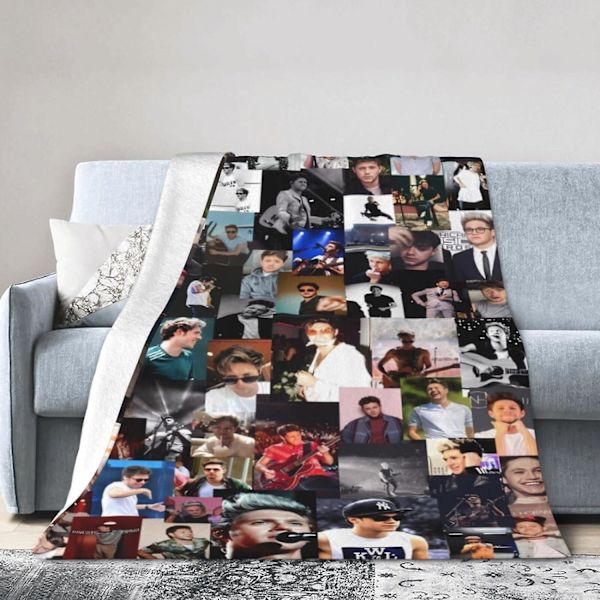 .Niall Singer Horan Filtäcke Flanelltäcken Sängtäcke för Alla Säsonger Heminredning Rum Dekoration 50\"x40\"-Svart-40\"x30\"