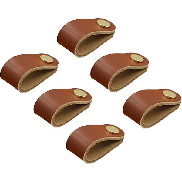 Læderhåndtag 6 stk. sæt