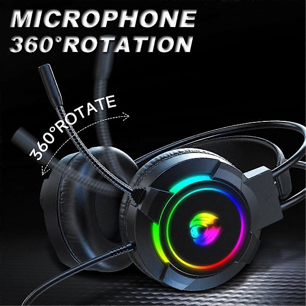 Gaming Headset 7.1 Stereo Surround Bass Headset Computer Gaming Console Med Mikrofon Rgb Headset