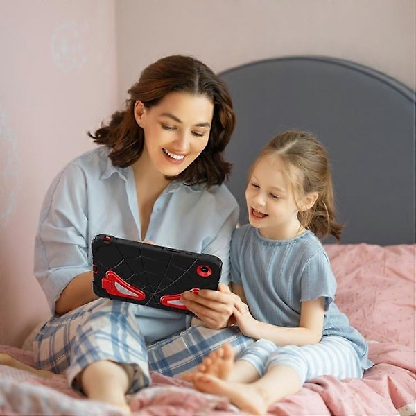 Skyddande tablettfodral i silikon + PC för Samsung Galaxy Tab A9, stötsäkert Black Red
