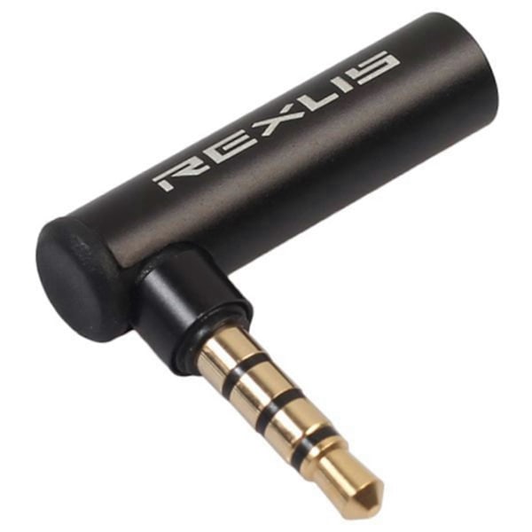 REXLIS 1 stk. 3,5 mm Han til Hun 90 Graders Retvinklet Adapter Audio