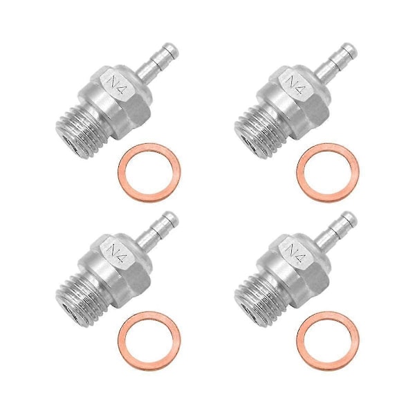 4 stk. Hot Glow Plug N4 Tennplugger Nitro Motordeler Erstatter Os For Redcat 1/8 1/10 Rc Bil Lastebil