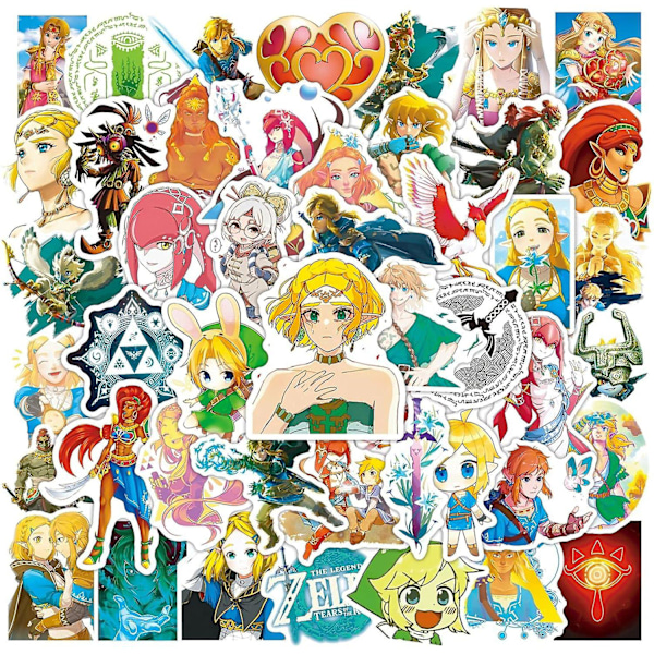 The Legend Of Zelda Tears Of The Kingdom Spilklister, 50 stk Vinyl Vandtætte Klistermærker Til Laptop, Bumper, Skateboard (Tears Of The Kingdom)