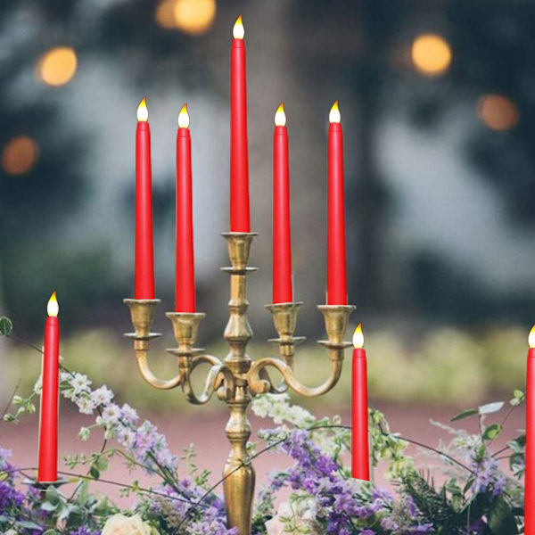 6 st LED-ljus med flimmerande varmt ljus i konform med 2 fjärrkontroller för jul, tacksägelse, halloween, hem, bröllop [C] 3