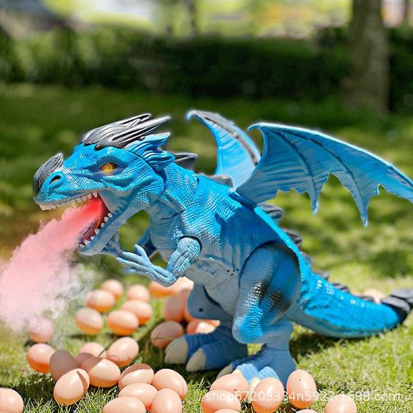 Dinosaurieleksak elektrisk kan gå och lägga ägg Eldandande sprayprojektion Flying Dragon Vocal Overlord Red
