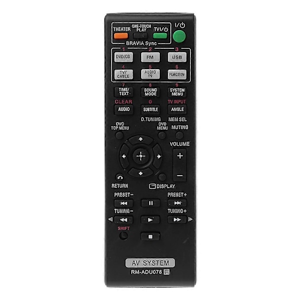 Ersättningsfjärrkontroll för RM-ADU078 för Sonys DVD-hemmabiosystem