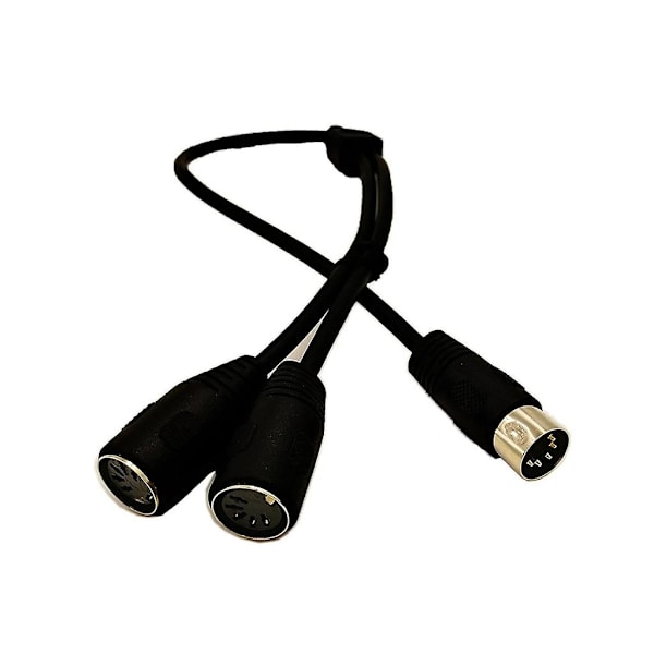 50cm MIDI DIN 5P Y-splitter Adapterkabel Hane til 2x Hunn Extend Cord