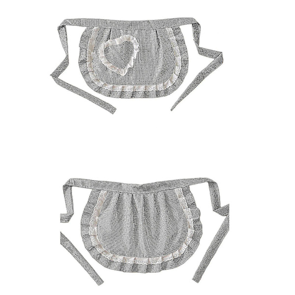 Retro Förkläden Midje Förkläde Midje Förkläde För Flickor  Smal Kostym  Vit Bomull  Halv Förkläde  Fest Hot[C] Off-White