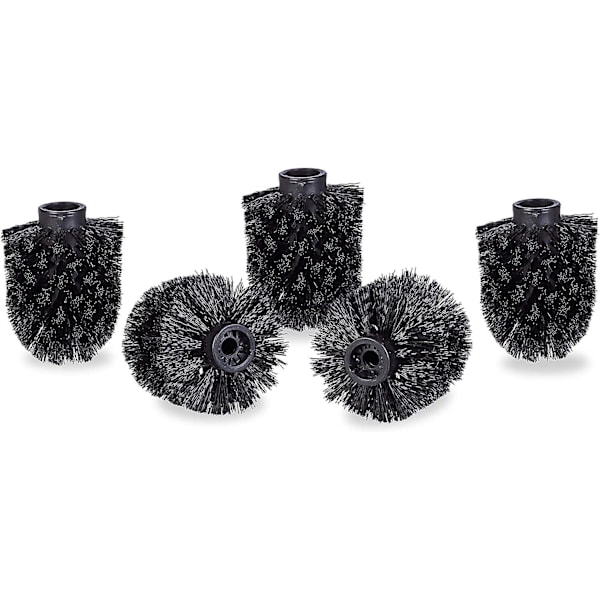 Toalettsborst huvud i set om 5, lösa toalettsborstar 9,5 mm gänga, ersättningsborsthuvud diameter 9 x 7 cm