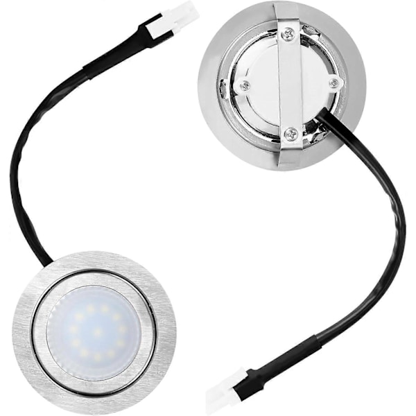 2 Stycken LED-lampor för Köksfläkt, LED Ersättningslampor Infällda Rostfria Köksfläktslampor DC 12V (C)