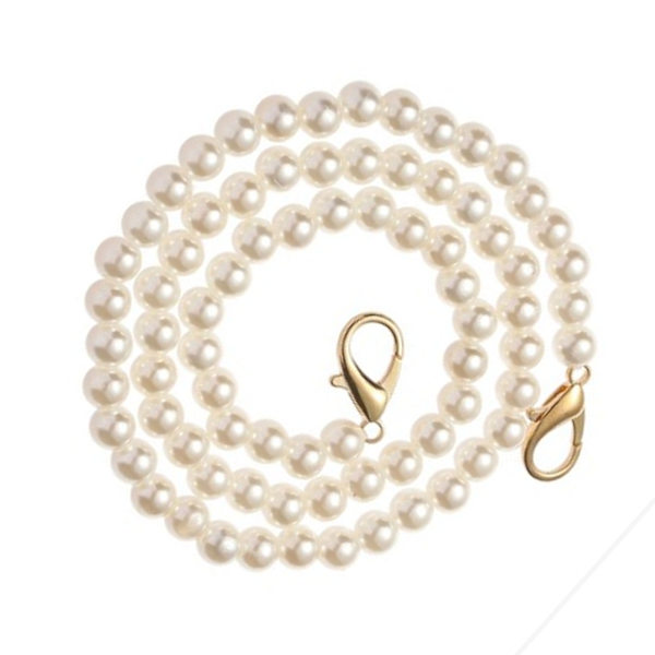 Perle Taskekæde Slidstærk DIY Perle Bead Taskekæde til Håndtaske Kæder Tilbehør 70cm / 27.6in Hvid[C]