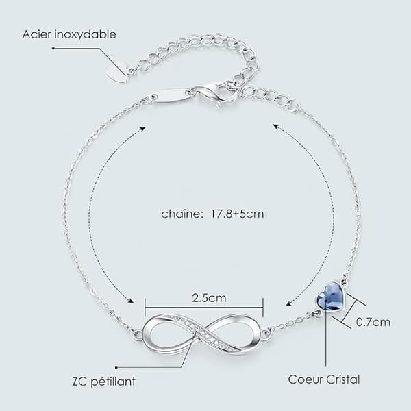 Sterling Silver 925 Infinity Symbol Justerbart Kedjehalsband