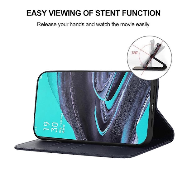 Magnetisk Lukning Læder Telefon Case til OPPO Reno2 Blue