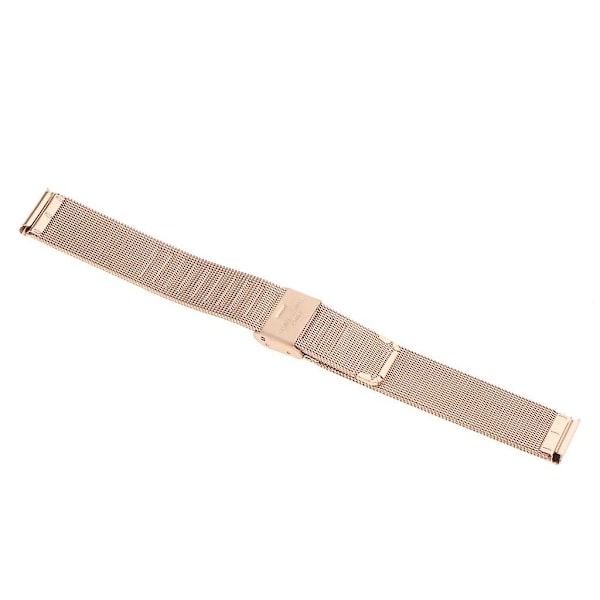 2x Armband i rostfritt stål Mesh Ersättningsarmband Roséguld 16mm (C)