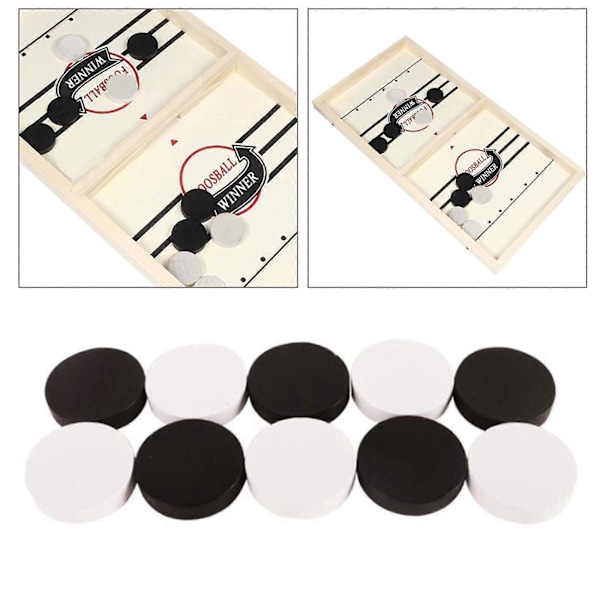 10x Snabbt Sling Puck Spelbrickor Trä Hockey Spelbricka 4x0,9cm (C)